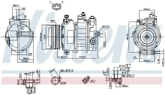 Kompressor, Klimaanlage 12 V NISSENS 89031 Bild Kompressor, Klimaanlage 12 V NISSENS 89031