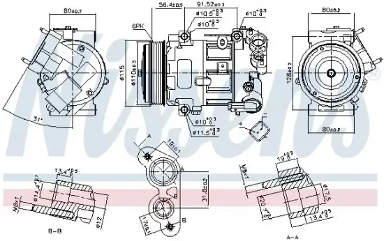 Kompressor, Klimaanlage 12 V NISSENS 890324 Bild Kompressor, Klimaanlage 12 V NISSENS 890324