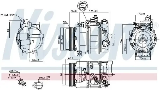 Kompressor, Klimaanlage 12 V NISSENS 89033 Bild Kompressor, Klimaanlage 12 V NISSENS 89033