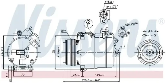 Kompressor, Klimaanlage 12 V NISSENS 89034 Bild Kompressor, Klimaanlage 12 V NISSENS 89034