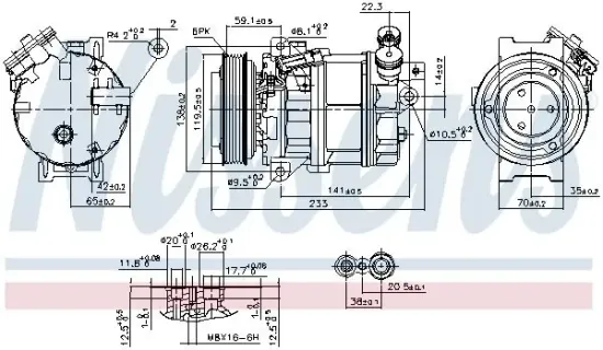 Kompressor, Klimaanlage 12 V NISSENS 890354 Bild Kompressor, Klimaanlage 12 V NISSENS 890354