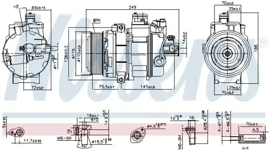 Kompressor, Klimaanlage 12 V NISSENS 890359 Bild Kompressor, Klimaanlage 12 V NISSENS 890359