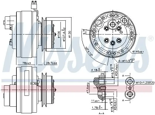 Kompressor, Klimaanlage 12 V NISSENS 890368 Bild Kompressor, Klimaanlage 12 V NISSENS 890368