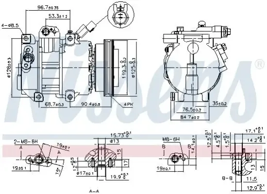 Kompressor, Klimaanlage 12 V NISSENS 890376 Bild Kompressor, Klimaanlage 12 V NISSENS 890376