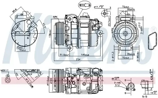 Kompressor, Klimaanlage 12 V NISSENS 890390 Bild Kompressor, Klimaanlage 12 V NISSENS 890390