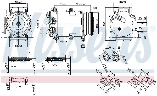 Kompressor, Klimaanlage 12 V NISSENS 890392 Bild Kompressor, Klimaanlage 12 V NISSENS 890392