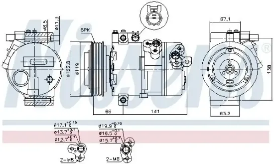 Kompressor, Klimaanlage 12 V NISSENS 890394 Bild Kompressor, Klimaanlage 12 V NISSENS 890394