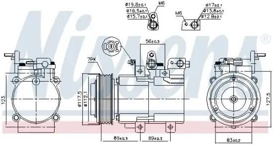 Kompressor, Klimaanlage 12 V NISSENS 890395 Bild Kompressor, Klimaanlage 12 V NISSENS 890395