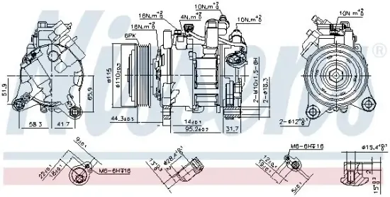 Kompressor, Klimaanlage 12 V NISSENS 890397 Bild Kompressor, Klimaanlage 12 V NISSENS 890397