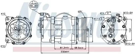 Kompressor, Klimaanlage 12 V NISSENS 89040 Bild Kompressor, Klimaanlage 12 V NISSENS 89040