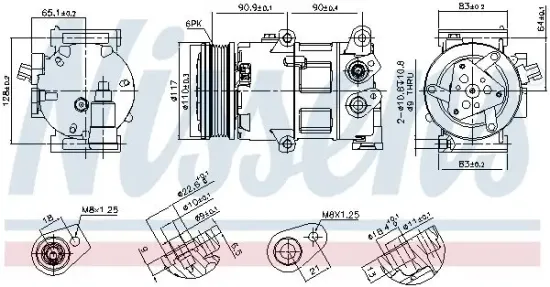 Kompressor, Klimaanlage 12 V NISSENS 890418 Bild Kompressor, Klimaanlage 12 V NISSENS 890418