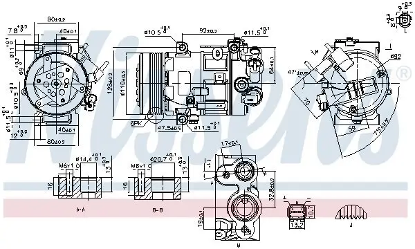 Kompressor, Klimaanlage 12 V NISSENS 890420