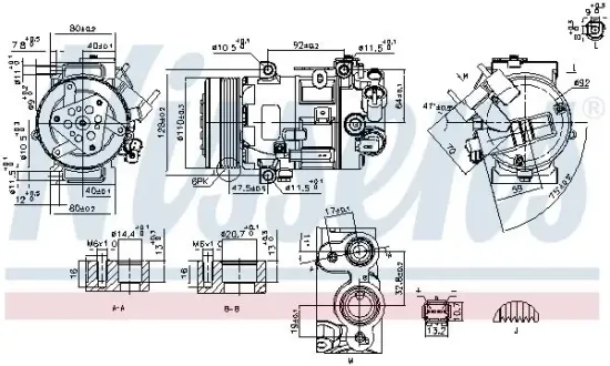 Kompressor, Klimaanlage 12 V NISSENS 890420 Bild Kompressor, Klimaanlage 12 V NISSENS 890420