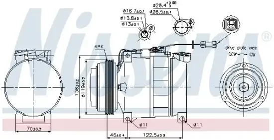 Kompressor, Klimaanlage 12 V NISSENS 89045 Bild Kompressor, Klimaanlage 12 V NISSENS 89045