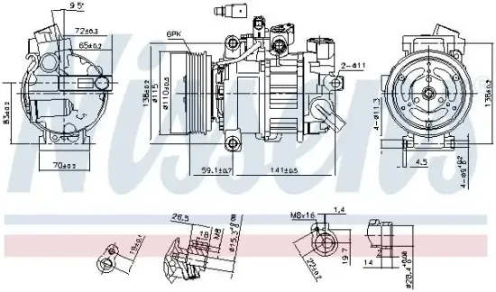 Kompressor, Klimaanlage 12 V 12 V NISSENS 89096 Bild Kompressor, Klimaanlage 12 V 12 V NISSENS 89096