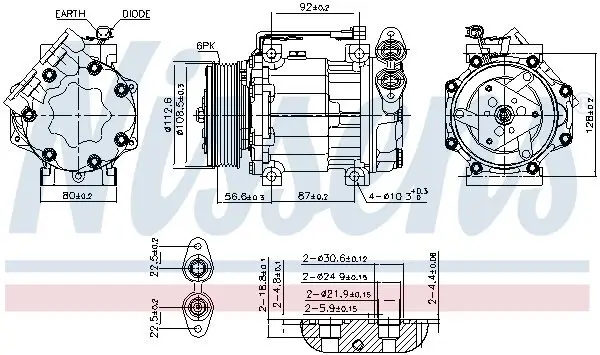 Kompressor, Klimaanlage 12 V 12 V NISSENS 891034