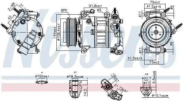 Kompressor, Klimaanlage 12 V NISSENS 890589