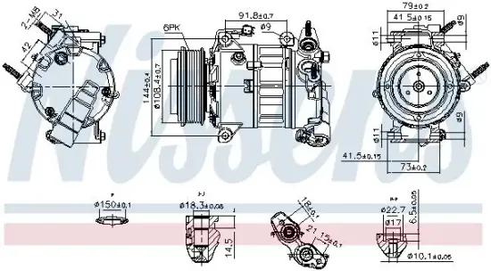 Kompressor, Klimaanlage 12 V NISSENS 890589 Bild Kompressor, Klimaanlage 12 V NISSENS 890589