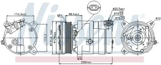 Kompressor, Klimaanlage 12 V NISSENS 89058 Bild Kompressor, Klimaanlage 12 V NISSENS 89058