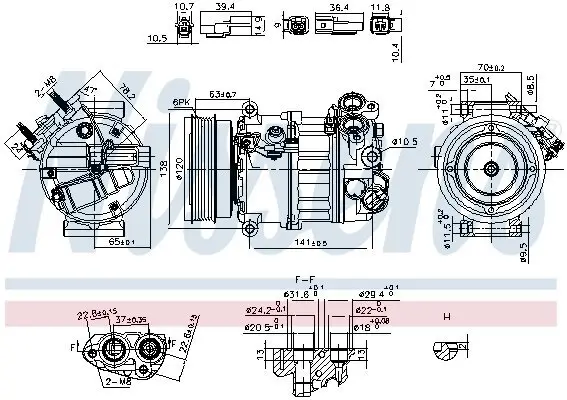 Kompressor, Klimaanlage 12 V NISSENS 890593