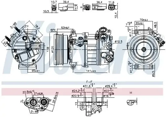 Kompressor, Klimaanlage 12 V NISSENS 890593 Bild Kompressor, Klimaanlage 12 V NISSENS 890593