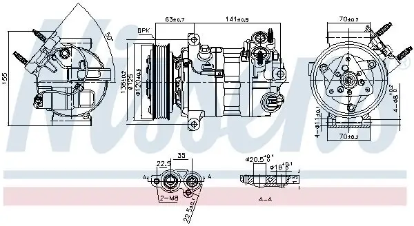 Kompressor, Klimaanlage 12 V NISSENS 890594