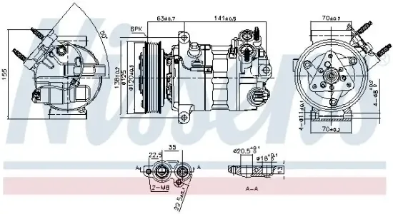 Kompressor, Klimaanlage 12 V NISSENS 890594 Bild Kompressor, Klimaanlage 12 V NISSENS 890594