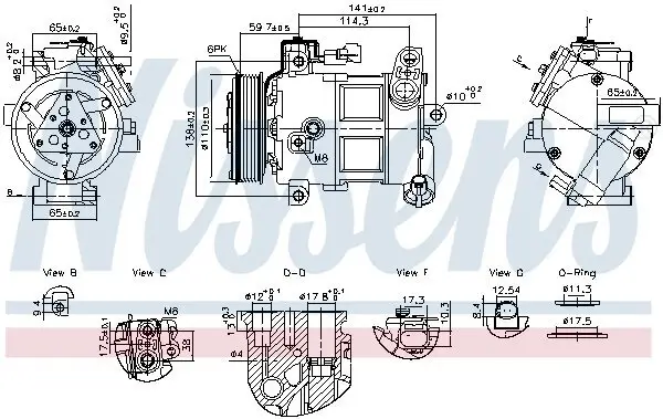 Kompressor, Klimaanlage 12 V NISSENS 890596