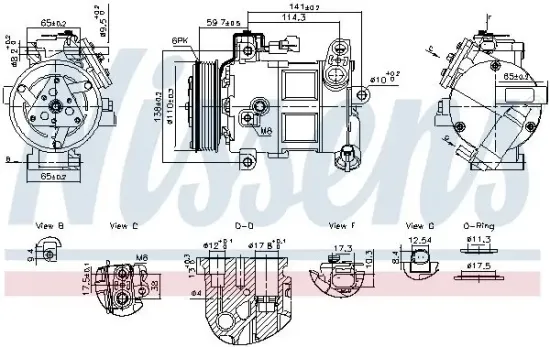 Kompressor, Klimaanlage 12 V NISSENS 890596 Bild Kompressor, Klimaanlage 12 V NISSENS 890596