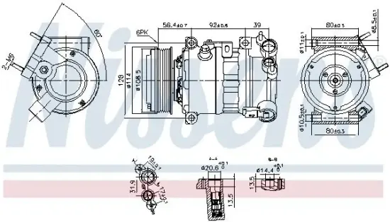 Kompressor, Klimaanlage 12 V NISSENS 890599 Bild Kompressor, Klimaanlage 12 V NISSENS 890599