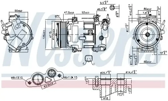 Kompressor, Klimaanlage 12 V NISSENS 890606 Bild Kompressor, Klimaanlage 12 V NISSENS 890606