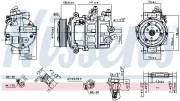 Kompressor, Klimaanlage 12 V NISSENS 890608