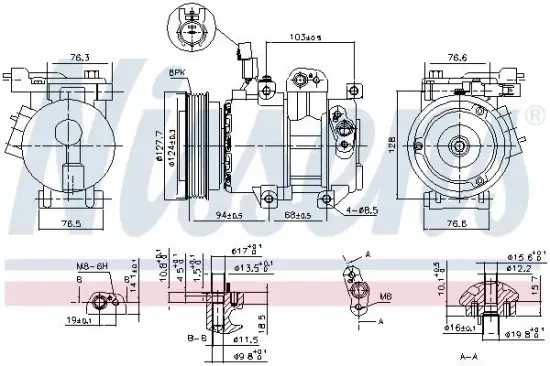 Kompressor, Klimaanlage 12 V NISSENS 890621 Bild Kompressor, Klimaanlage 12 V NISSENS 890621