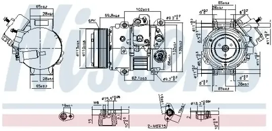 Kompressor, Klimaanlage 12 V NISSENS 890631 Bild Kompressor, Klimaanlage 12 V NISSENS 890631