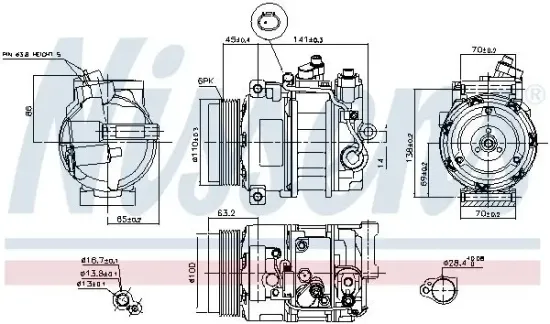 Kompressor, Klimaanlage 12 V NISSENS 890634 Bild Kompressor, Klimaanlage 12 V NISSENS 890634