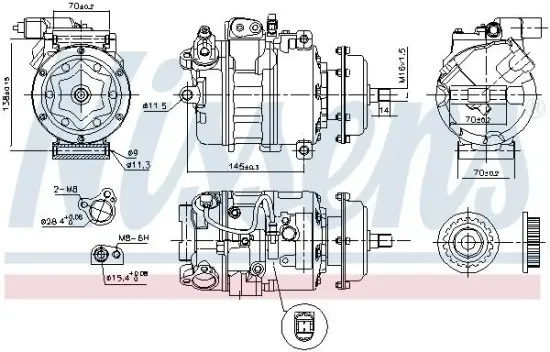 Kompressor, Klimaanlage 12 V NISSENS 890637 Bild Kompressor, Klimaanlage 12 V NISSENS 890637