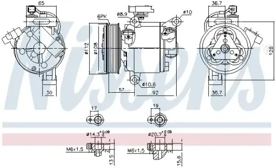 Kompressor, Klimaanlage 12 V NISSENS 890638 Bild Kompressor, Klimaanlage 12 V NISSENS 890638