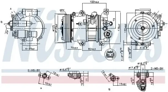 Kompressor, Klimaanlage 12 V NISSENS 890650 Bild Kompressor, Klimaanlage 12 V NISSENS 890650