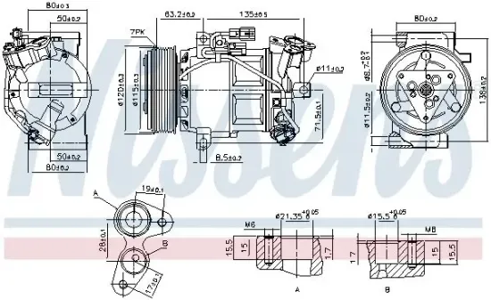 Kompressor, Klimaanlage 12 V NISSENS 890653 Bild Kompressor, Klimaanlage 12 V NISSENS 890653