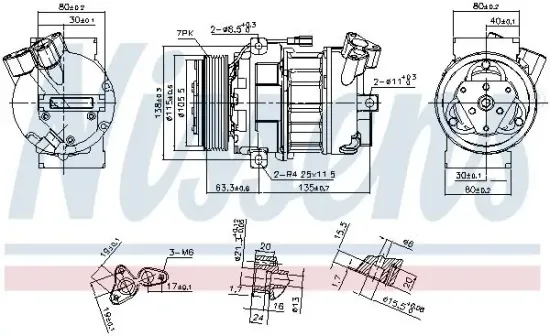 Kompressor, Klimaanlage 12 V NISSENS 890656 Bild Kompressor, Klimaanlage 12 V NISSENS 890656