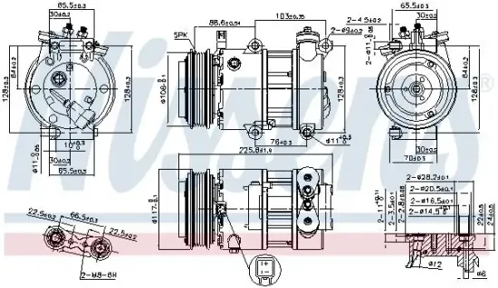Kompressor, Klimaanlage 12 V NISSENS 890664 Bild Kompressor, Klimaanlage 12 V NISSENS 890664