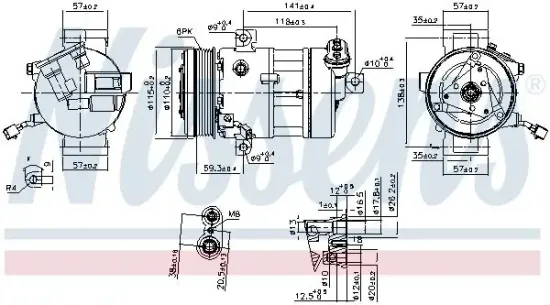 Kompressor, Klimaanlage 12 V NISSENS 890667 Bild Kompressor, Klimaanlage 12 V NISSENS 890667