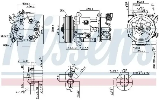 Kompressor, Klimaanlage 12 V NISSENS 89067 Bild Kompressor, Klimaanlage 12 V NISSENS 89067