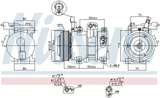 Kompressor, Klimaanlage 12 V NISSENS 890683 Bild Kompressor, Klimaanlage 12 V NISSENS 890683