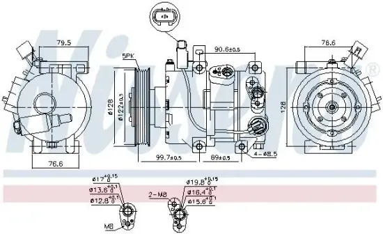 Kompressor, Klimaanlage 12 V NISSENS 890689 Bild Kompressor, Klimaanlage 12 V NISSENS 890689