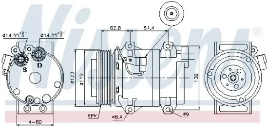 Kompressor, Klimaanlage 12 V NISSENS 89070 Bild Kompressor, Klimaanlage 12 V NISSENS 89070