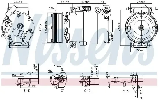 Kompressor, Klimaanlage 12 V NISSENS 890714 Bild Kompressor, Klimaanlage 12 V NISSENS 890714