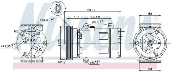 Kompressor, Klimaanlage 12 V NISSENS 89072 Bild Kompressor, Klimaanlage 12 V NISSENS 89072