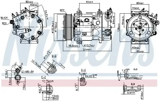 Kompressor, Klimaanlage 12 V NISSENS 890744 Bild Kompressor, Klimaanlage 12 V NISSENS 890744