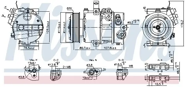 Kompressor, Klimaanlage 12 V NISSENS 890751